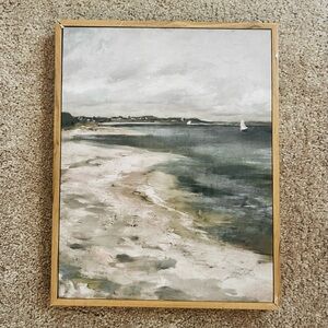 Coastal Landscape Art Print with Wooden Frame
